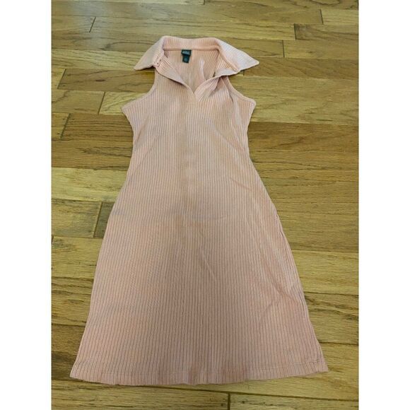 NWOT Wild Fable Women's Pink Ribbed Sleeveless Collared bodycon Dress size XS - Picture 1 of 8